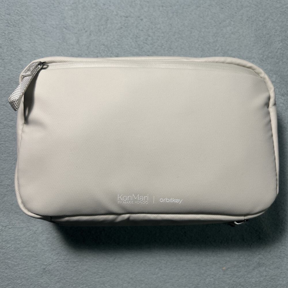 Orbitkey KonMari 2-in-1 Tech Accessory Pouch Stone White Organizer Travel Case
